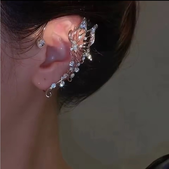 Silver Butterfly Ear Cuff - Picture 2 of 5